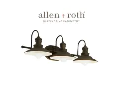 allen + Roth Hainsbrook 26.12-Inches 3 -Light Antique Bronze Coastal Vanity light