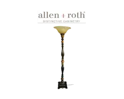 allen + Roth Barada 72-Inches Bronze with gold highlights Torchiere Floor Lamp with Glass Shade