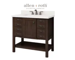 Allen + Roth Kingscote 36-Inch Espresso Bathroom Vanity with Stone Top