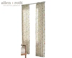 Allen + Roth 108-Inch Floral Print Light Filtering Curtain Panel with Back Tab