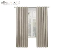 Allen + Roth 63-Inch Linen Room Darkening Curtain Panel with Thermal Lining
