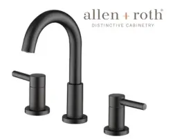 Allen + Roth Harlow Matte Black Widespread Bathroom Faucet with Drain