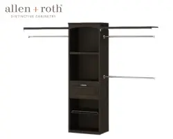 Allen + Roth Hartford 5–8 Ft Java Wood Closet System with Shelving