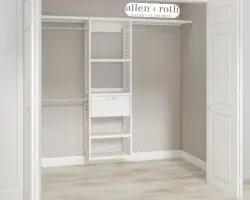Allen + Roth Hartford 5–8 Ft White Ventilated Wood Closet System