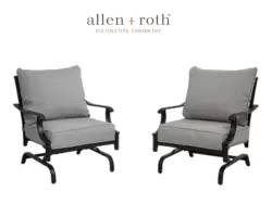 Allen + Roth Thomas Lake Gray Steel Rocker Chairs, Set of 2